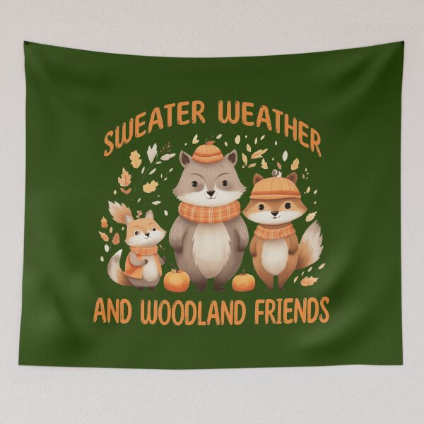 Item preview, Sweater Weather Woodland Friends Cute Autumn Animals designed and sold by Sachie's Studio.