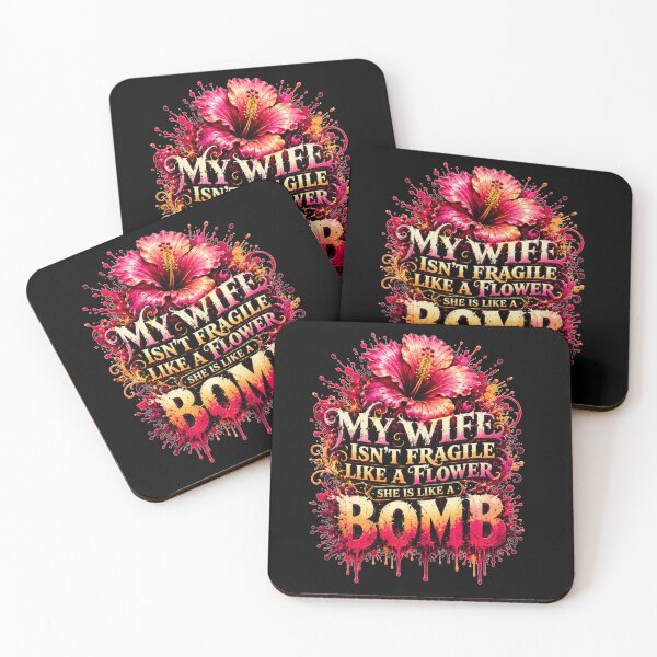 Item preview, My Wife Isn't Fragile Like A Flower She Is Like A Bomb Floral Grunge Splash Art Sarcastic Marriage Humor Gift for Husbands designed and sold by Nightarel.