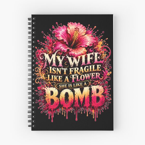 Item preview, My Wife Isn't Fragile Like A Flower She Is Like A Bomb Floral Grunge Splash Art Sarcastic Marriage Humor Gift for Husbands designed and sold by Nightarel.