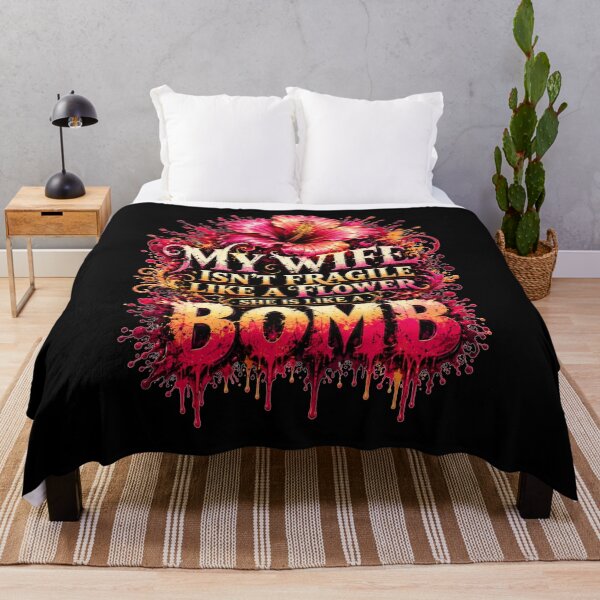 Item preview, My Wife Isn't Fragile Like A Flower She Is Like A Bomb Floral Grunge Splash Art Sarcastic Marriage Humor Gift for Husbands designed and sold by Nightarel.
