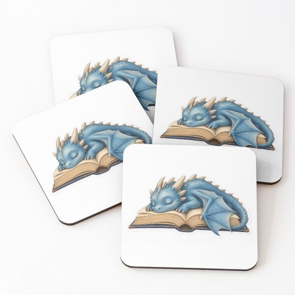 Item preview, Tiny Dragon Sleeping Between Open Pages | Cozy Bookworm Cream designed and sold by StickyGuys.