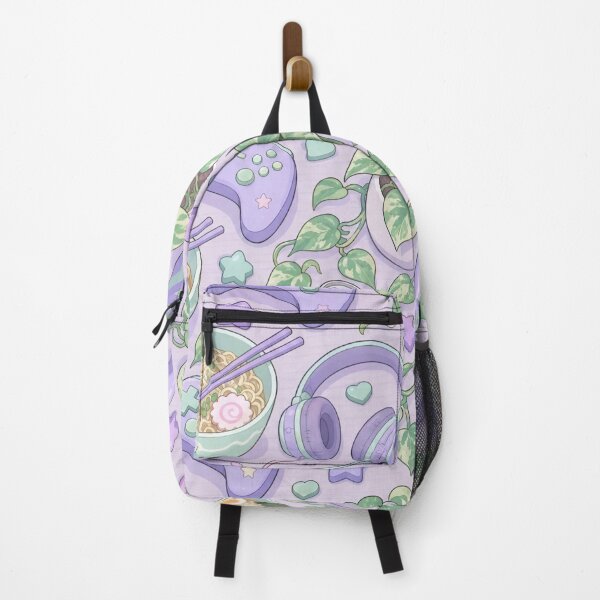 Item preview, Cozy Gaming Desk Ramen and Controllers Seamless Pattern | Pastel Lilac designed and sold by StickyGuys.