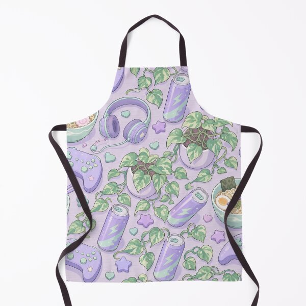 Item preview, Cozy Gaming Desk Ramen and Controllers Seamless Pattern | Pastel Lilac designed and sold by StickyGuys.
