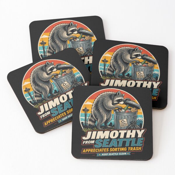 Item preview, Jimothy From Seattle Viral Raccoon Vintage Badge designed and sold by TSshirtShoppe.