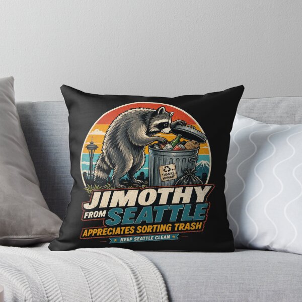 Item preview, Jimothy From Seattle Viral Raccoon Vintage Badge designed and sold by TSshirtShoppe.