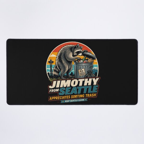 Item preview, Jimothy From Seattle Viral Raccoon Vintage Badge designed and sold by TSshirtShoppe.