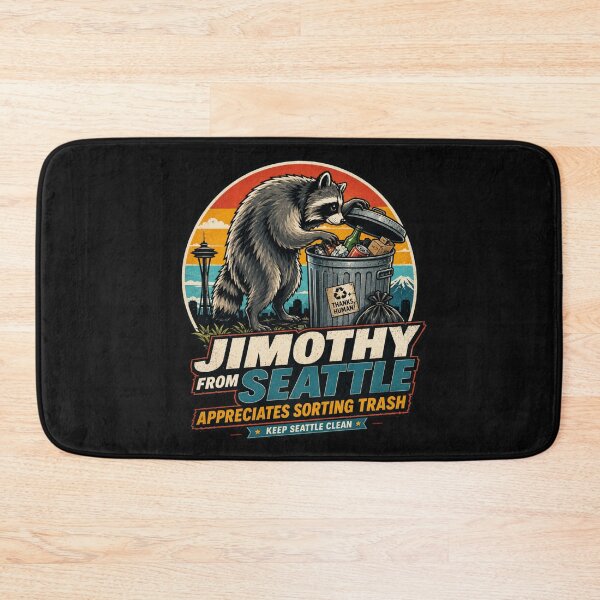 Item preview, Jimothy From Seattle Viral Raccoon Vintage Badge designed and sold by TSshirtShoppe.