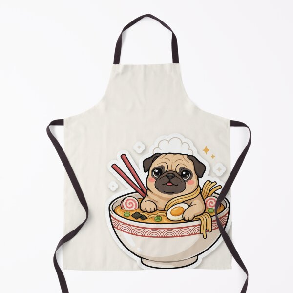 Item preview, Cute Pug in Ramen Soup designed and sold by LenNo9881.