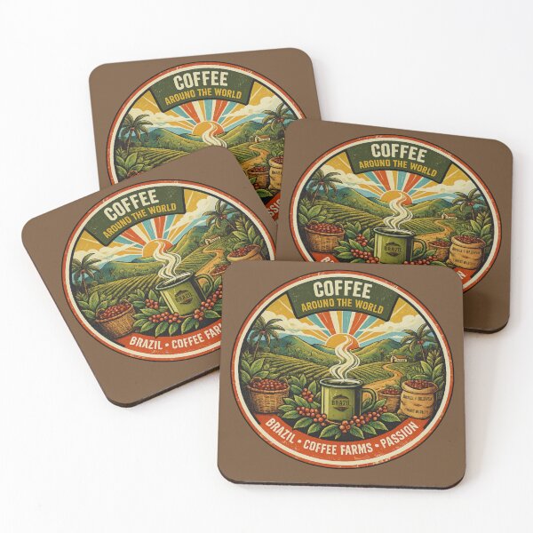 Item preview, Coffee Around the World – Brazil | Coffee Farms Passion Vintage Retro Design designed and sold by Bzcoffeeflow.