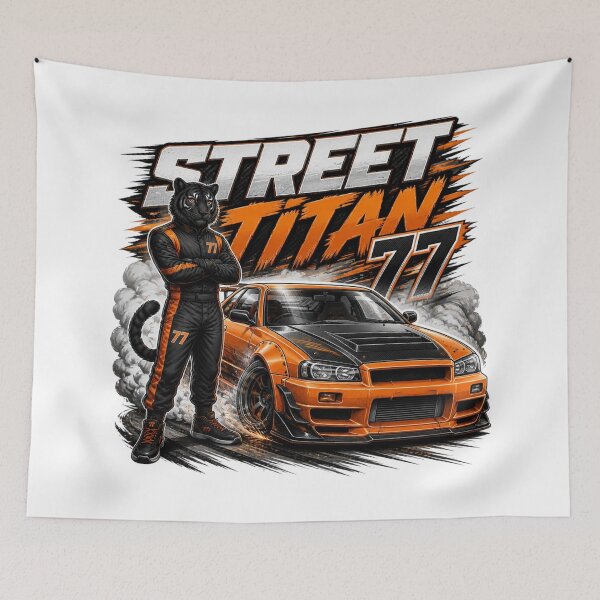 Item preview, Street Titan Racing Graphic | JDM Drift Car PNG | Tiger Streetwear Design | Japanese Automotive Sticker designed and sold by Stylestickers55.