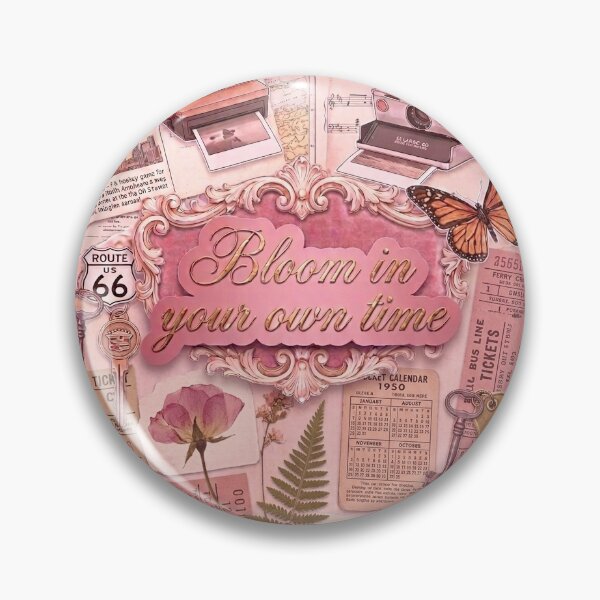 Item preview, Pink Vintage Collage Bloom In Your Own Time designed and sold by betterthanurex.