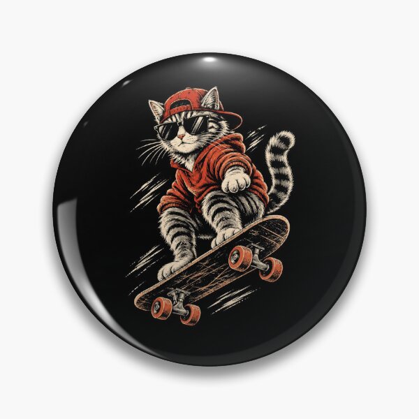 Item preview, Skateboarding Cat - Funny Cat designed and sold by Moizento.