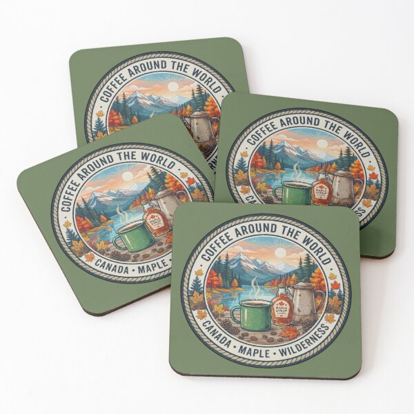 Item preview, Coffee Around the World – Canada | Maple Wilderness Vintage Coffee Adventure Design designed and sold by Bzcoffeeflow.
