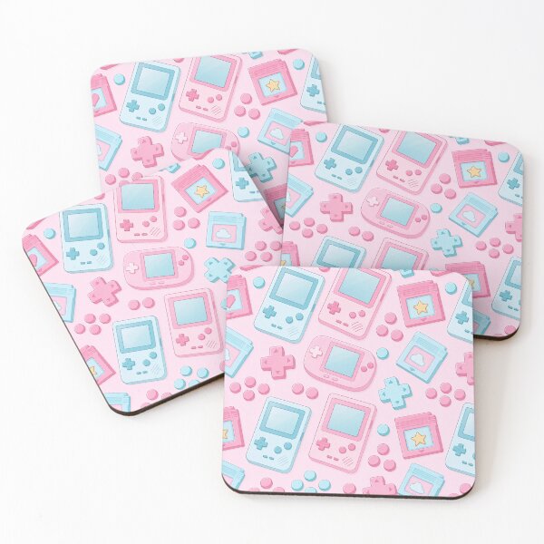 Item preview, Pastel Retro Handheld Consoles and Cartridges Seamless Pattern | Bubblegum Pink designed and sold by StickyGuys.