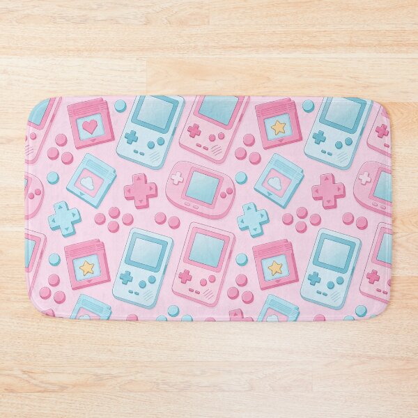 Item preview, Pastel Retro Handheld Consoles and Cartridges Seamless Pattern | Bubblegum Pink designed and sold by StickyGuys.