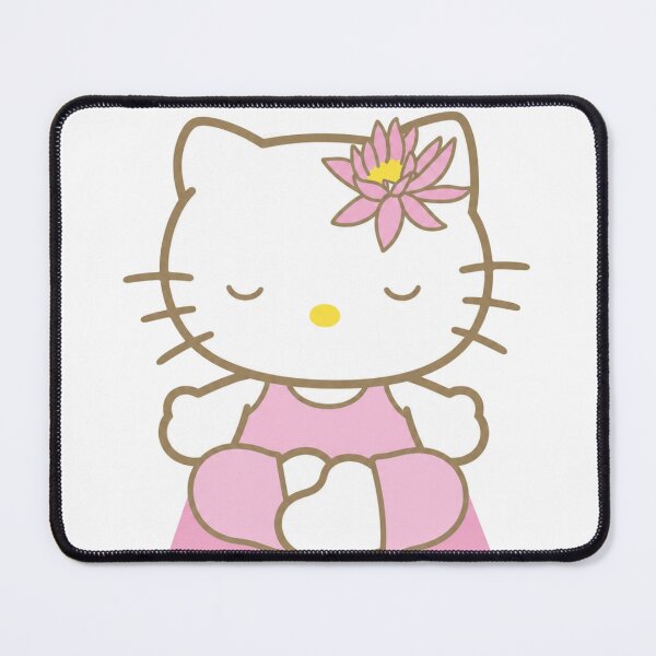 Item preview, Cute Meditating Kitty with Pink Lotus | Kawaii Yoga Cat Illustration designed and sold by DreamsPortal.
