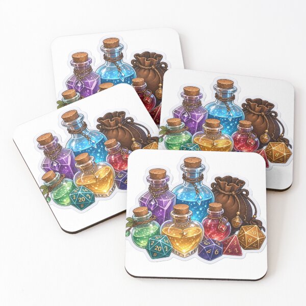 Item preview, Cozy Tabletop Potions and Polyhedral Dice | Soft Emerald Fantasy designed and sold by StickyGuys.