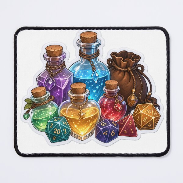 Item preview, Cozy Tabletop Potions and Polyhedral Dice | Soft Emerald Fantasy designed and sold by StickyGuys.
