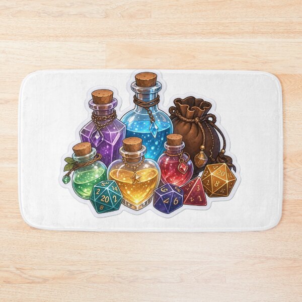 Item preview, Cozy Tabletop Potions and Polyhedral Dice | Soft Emerald Fantasy designed and sold by StickyGuys.