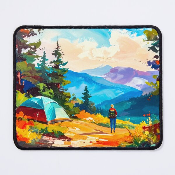 Item preview, Wilderness Mountain Adventure – Nature Hiking Camping Forest Landscape ⛺ designed and sold by Tanya Zevallos.