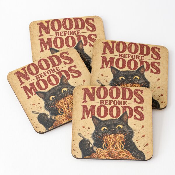 Item preview, Noods Before Moods Funny Cat designed and sold by Rohan132.