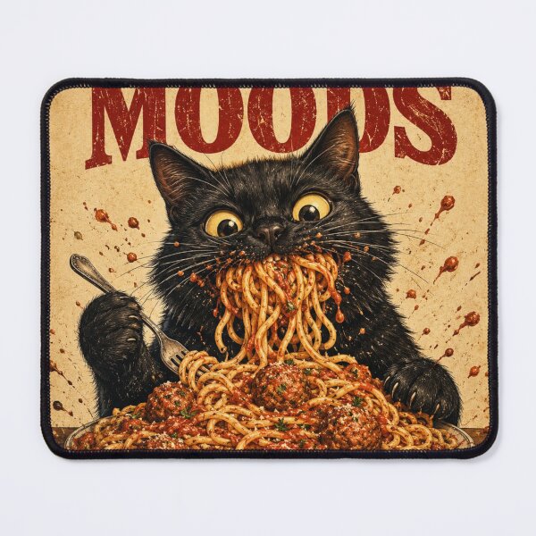 Item preview, Noods Before Moods Funny Cat designed and sold by Pure Craft.