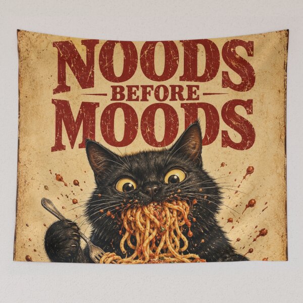 Item preview, Noods Before Moods Funny Cat designed and sold by Rohan132.