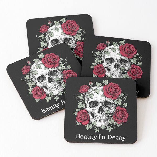 Item preview, Beauty In Decay Gothic Skull Red Roses Aesthetic Floral designed and sold by TeNovaStudio.
