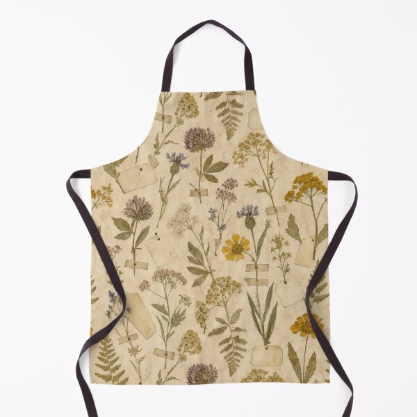 Item preview, Pressed Wildflower Specimens and Handwritten Labels Seamless Pattern | Faded Ochre designed and sold by StickyGuys.