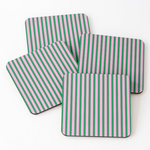 Item preview, Pink and Emerald Green Cabana Stripes Vertical Pattern designed and sold by Pop & Punch.