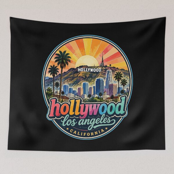 Item preview, Hollywood Los Angeles California Watercolor Travel designed and sold by TomFrontierArt.