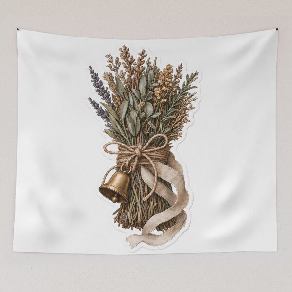 Item preview, Kitchen Witch Herb Bundle with Twine and Bell | Warm Terracotta designed and sold by StickyGuys.