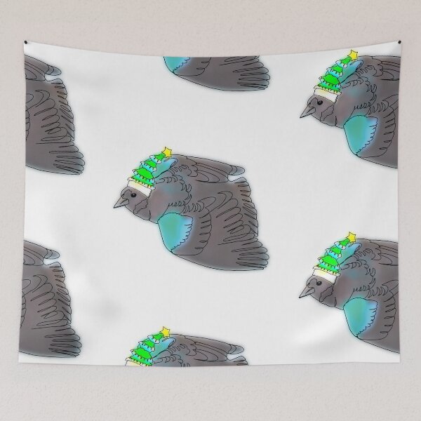 Item preview, Blackbird wearing Christmas tree hat– animalzinhats designed and sold by Ashley’sAnimalz.