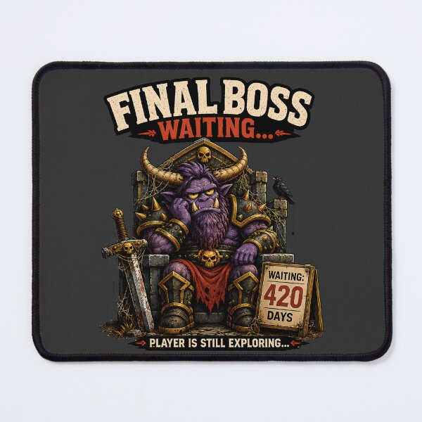 Item preview, Final Boss Waiting Funny RPG Gamer Cartoon Fantasy Design designed and sold by PXEpic.