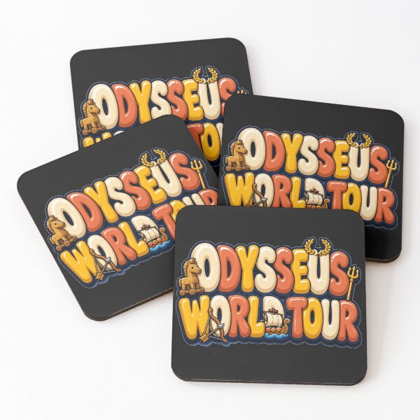 Item preview, Odysseus World Tour Colorful Cartoon Ship Trident Art Ancient Greek Mythology Humor Gift for Mythology Lovers designed and sold by Nightarel.