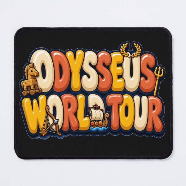 Item preview, Odysseus World Tour Colorful Cartoon Ship Trident Art Ancient Greek Mythology Humor Gift for Mythology Lovers designed and sold by Nightarel.