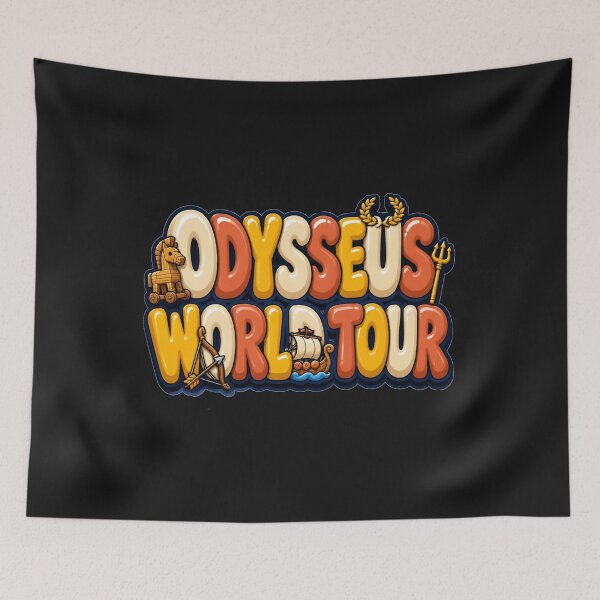 Item preview, Odysseus World Tour Colorful Cartoon Ship Trident Art Ancient Greek Mythology Humor Gift for Mythology Lovers designed and sold by Nightarel.
