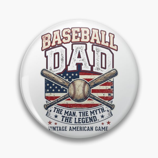 Item preview, Baseball Dad The Man The Myth The Legend | Vintage American Baseball Design designed and sold by PlumArtDesign.