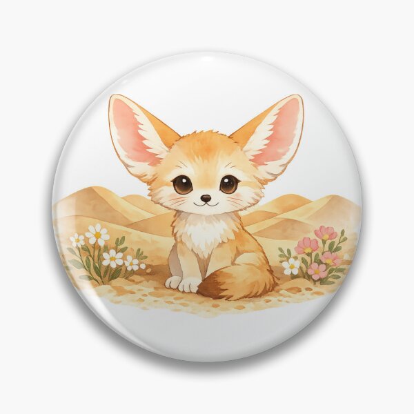 Item preview, Cute Fennec Fox in Desert Watercolor Illustration designed and sold by LaylaArtStudio.
