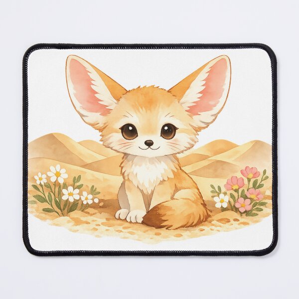 Item preview, Cute Fennec Fox in Desert Watercolor Illustration designed and sold by LaylaArtStudio.