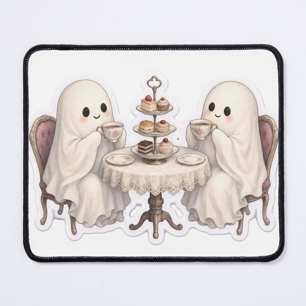 Item preview, Polite Ghosts Sharing an Afternoon Tea Party | Vintage Halloween Bone designed and sold by StickyGuys.