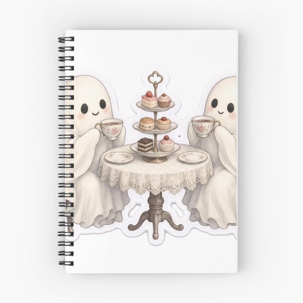 Item preview, Polite Ghosts Sharing an Afternoon Tea Party | Vintage Halloween Bone designed and sold by StickyGuys.