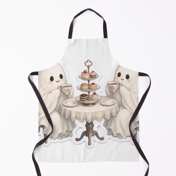 Item preview, Polite Ghosts Sharing an Afternoon Tea Party | Vintage Halloween Bone designed and sold by StickyGuys.