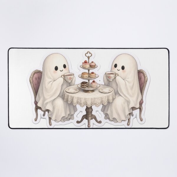 Item preview, Polite Ghosts Sharing an Afternoon Tea Party | Vintage Halloween Bone designed and sold by StickyGuys.
