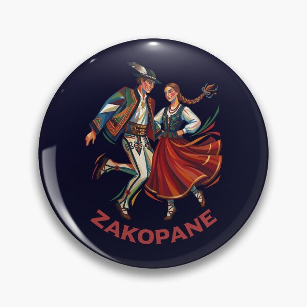 Item preview, Zakopane Polish Folklore Dancing Couple Vintage Folk Art designed and sold by LinaValearte.