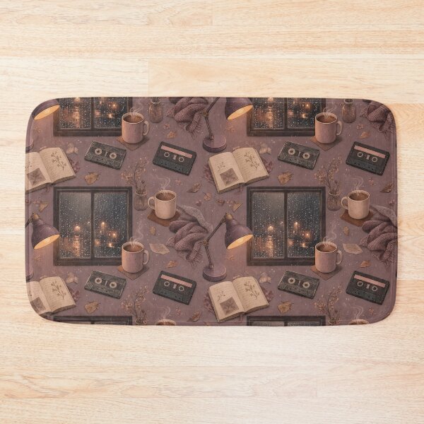 Item preview, Lo-Fi Study Room Cassettes and Rainy Windows Seamless Pattern | Dusty Mauve designed and sold by StickyGuys.
