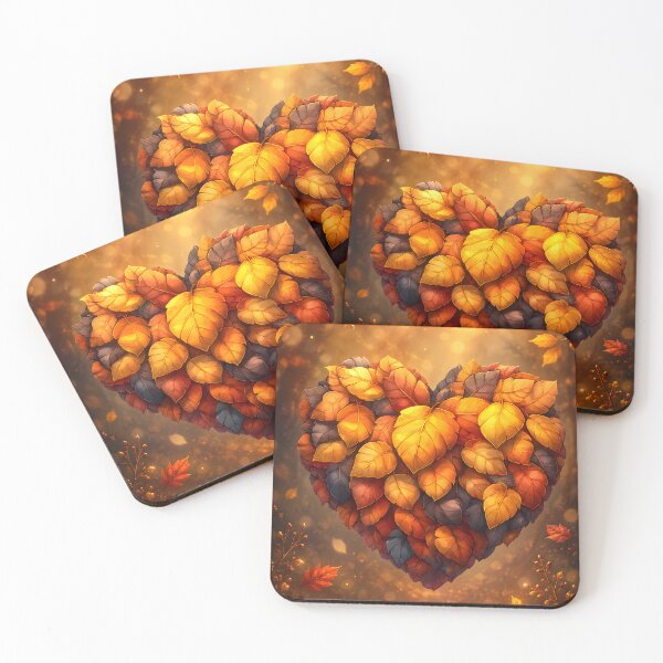 Item preview, Hearts 37 - Golden Autumn Leaves Heart Forest Art designed and sold by NikaNavi.