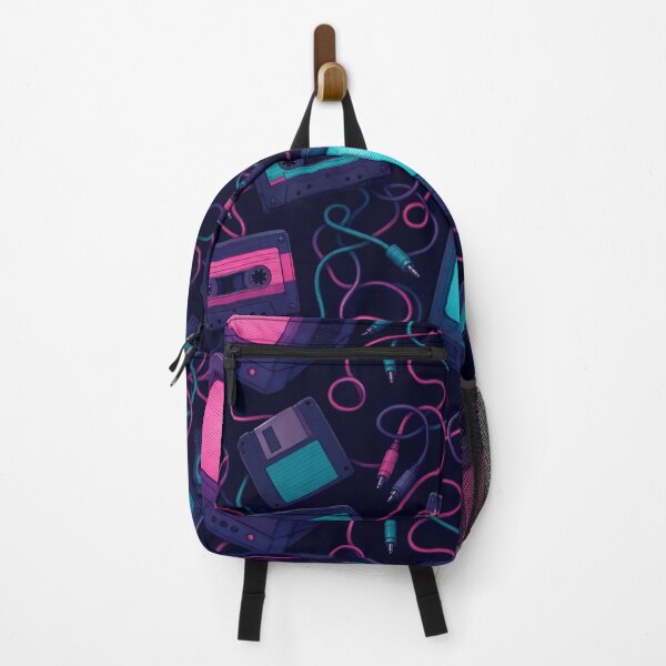 Item preview, Retro CRT Screens and Cassette Tapes Seamless Pattern | Vaporwave Teal designed and sold by StickyGuys.