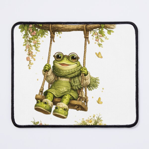 Item preview, Cozy Frog on a Spring Swing designed and sold by Lumivo Studio.