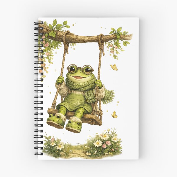 Item preview, Cozy Frog on a Spring Swing designed and sold by Lumivo Studio.